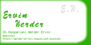 ervin werder business card